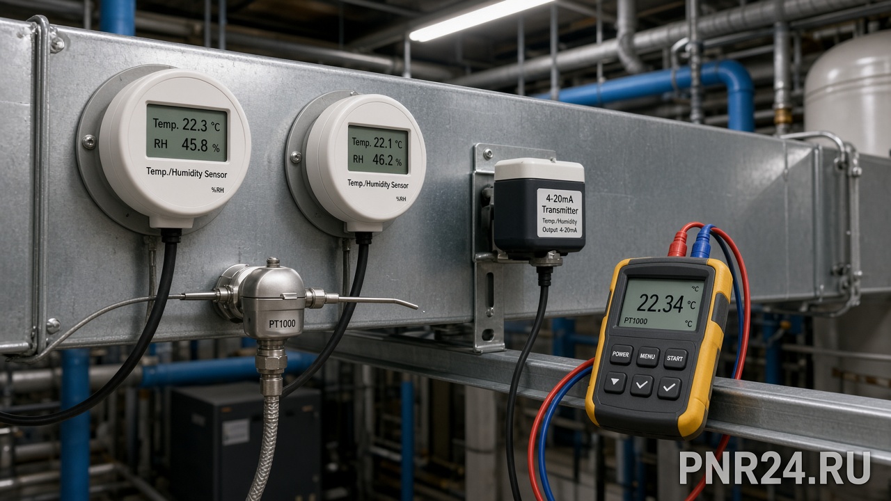 ПНР датчиков HVAC: PT1000 (IEC 60751), петли 4–20 мА и калибровка